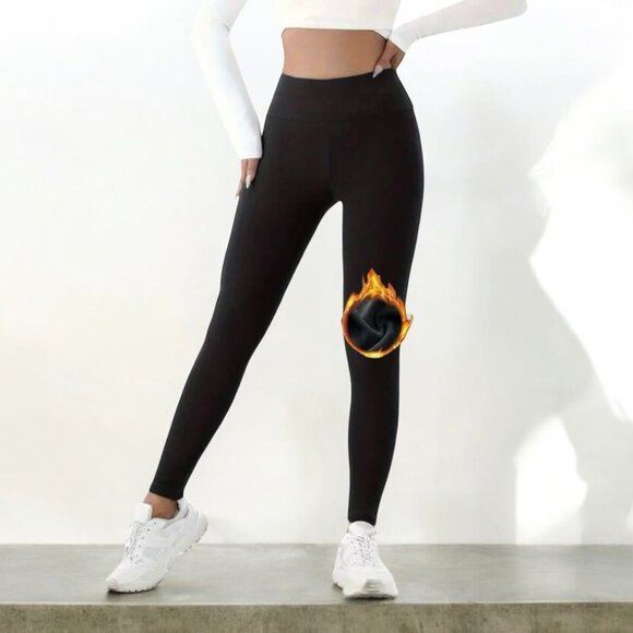 3 Pack Cozy Chic: Reg and Plus Size Thermal Fleece-Lined High-Waisted Leggings - Picture 6 of 9